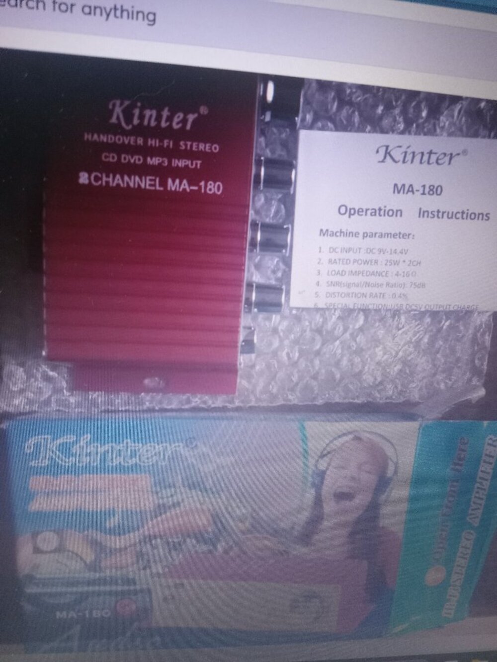 New Kinter MA-180 Handover HI-FI Stereo CD/DVD/MP3 INPUT 2-channel Ampflifier